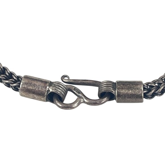 Oxidized Sterling Silver Heavy Chain Necklace With Hook Clasp Chunky - Picture 7 of 9